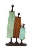"Nomadic Family of 3" Lost Wax Bronze Sculpture
