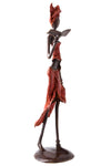 "Reading in Red" Lost Wax Bronze Sculpture