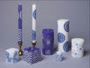 Kapula Candles - Henna Blue on White