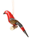 Wood Bird On Branch Ornament